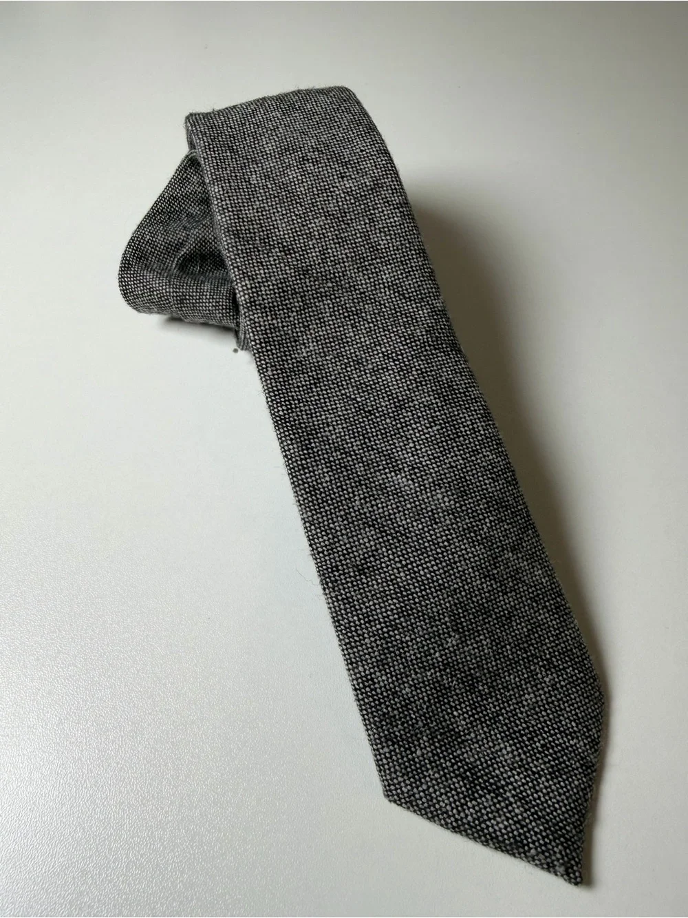 J. Crew Slim Modern Classic Birdseye Charcoal Gray Knit Tie